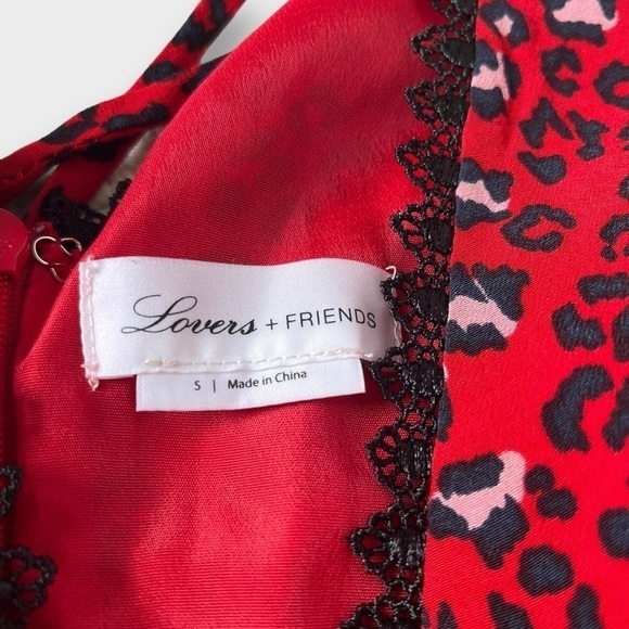 Lovers & Friends Revolve Jason Mini Dress in Red Sahara Cheetah Print Shift S - Picture 9 of 13